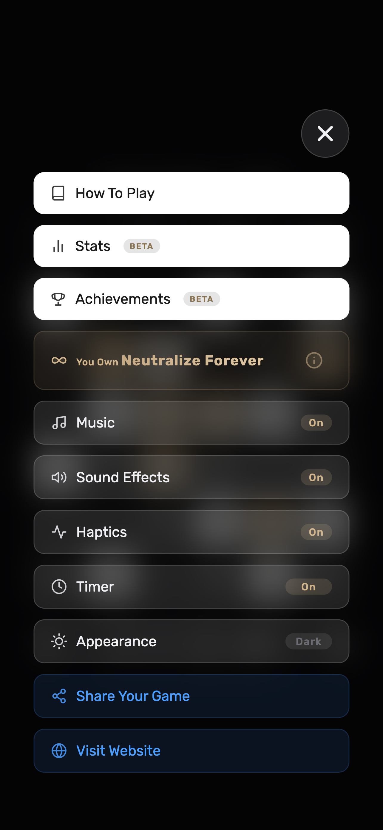 Neutralize main menu